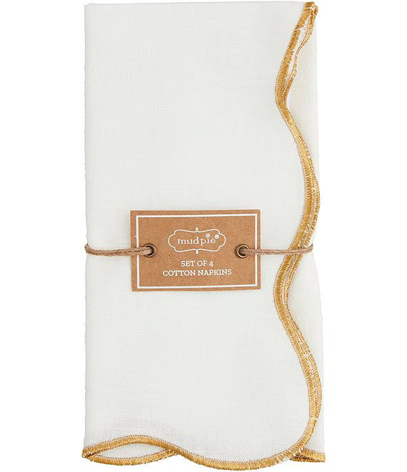 Gold Scallop Cloth Napkins (set of 4)