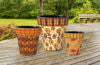 PLAID LEAVES ART PLANTER 18"