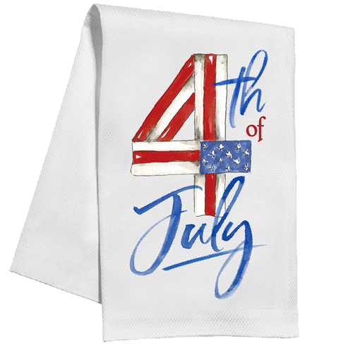 KITCHEN TOWEL HAND PAINTED 4TH OF JULY