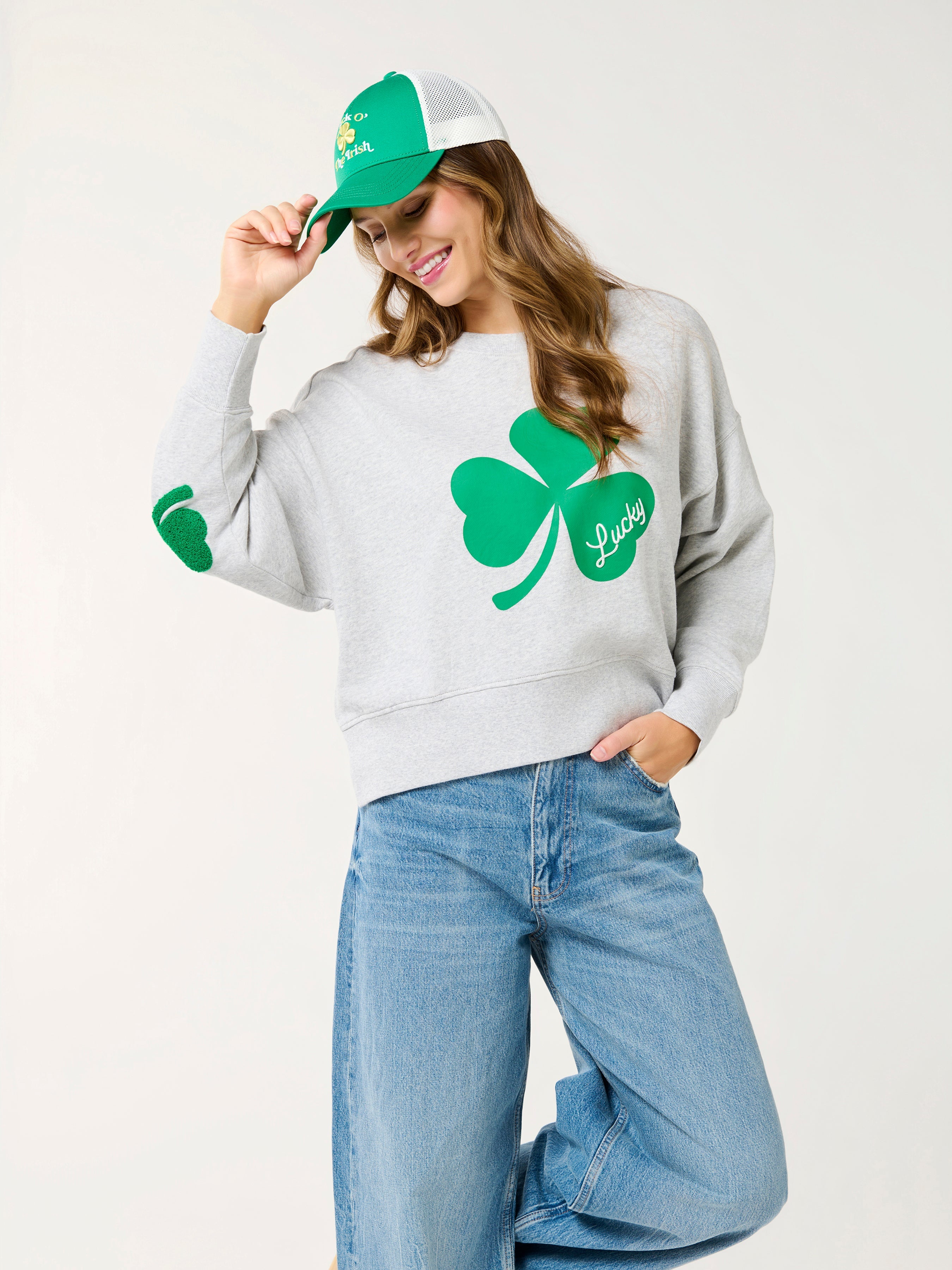 SHAMROCK LUCKY RELAXED SWEATSHIRT-LARGE