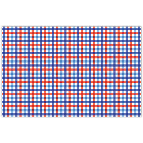 RED GINGHAM PAPER PLACEMAT QTY 20