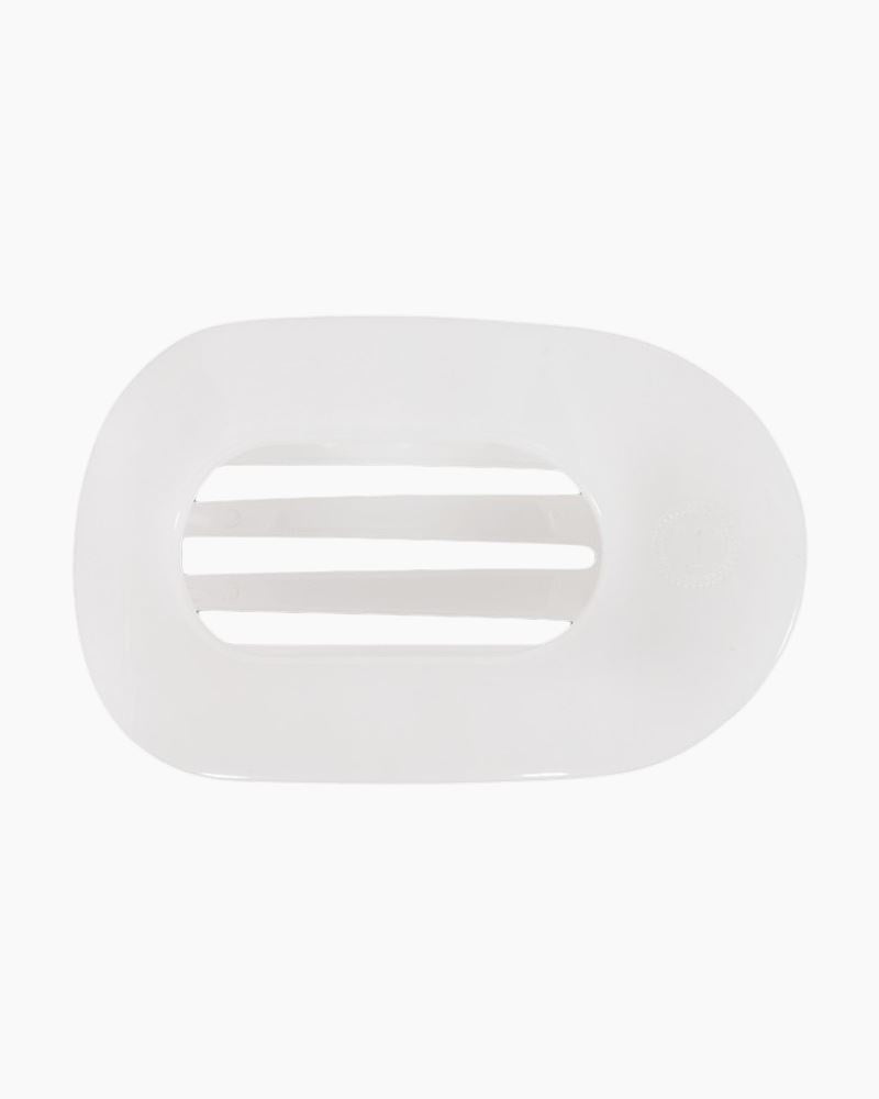 Round Flat Hair Clip - Medium - Coconut White