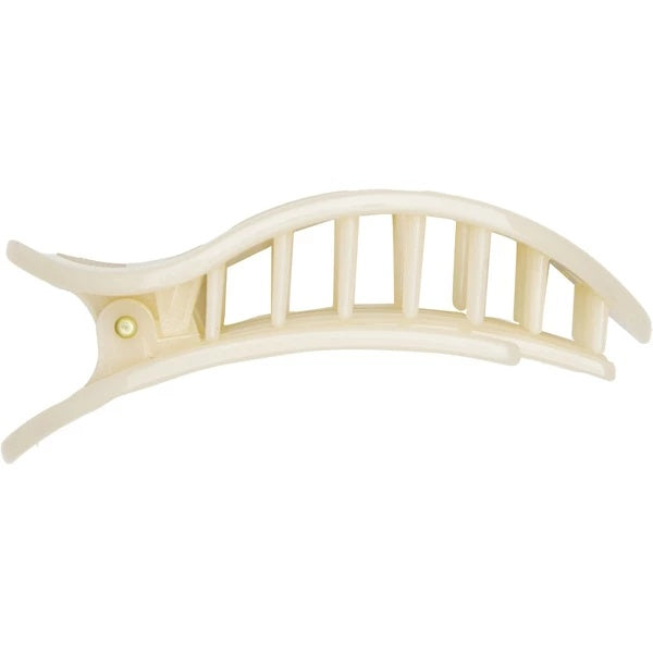 Round Flat Hair Clip - Medium - Almond Beige