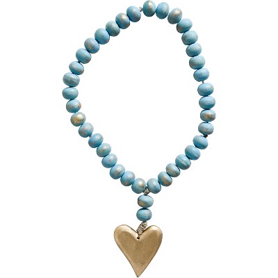 22" Mango Wood Bead Strand w/Heart