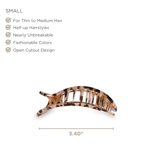 Round Flat Hair Clip - Small - Blonde Tortoise