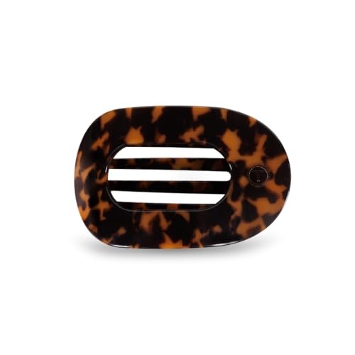 Round Flat hair Clip - Large - Tortoise