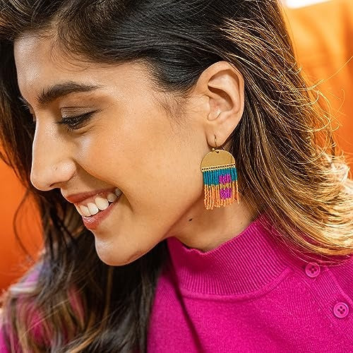 BIRDIE ABSTRACT EARRINGS MAGENTA