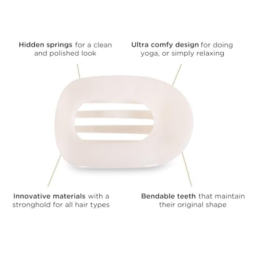 Round Flat hair Clip - Large - Coconut White