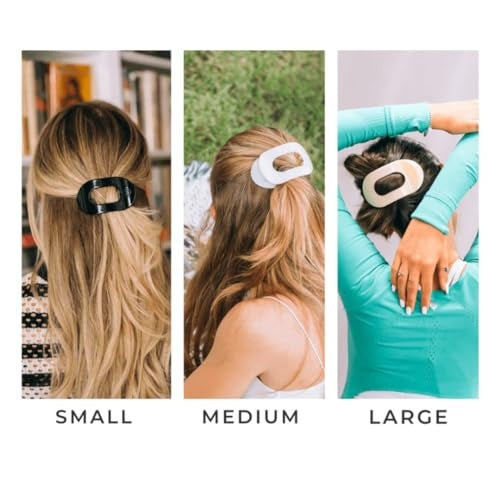 Round Flat hair Clip - Large - Coconut White
