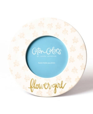 Floral Flower Girl 7" Round Frame Blush