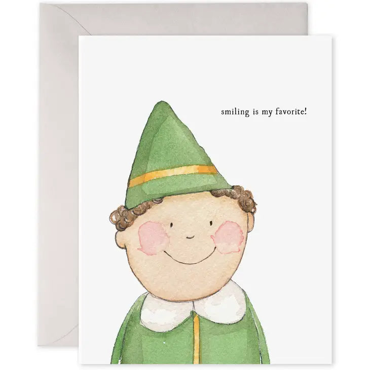 SMILING BUDDY ELF CHRISTMAS GREETING CARD