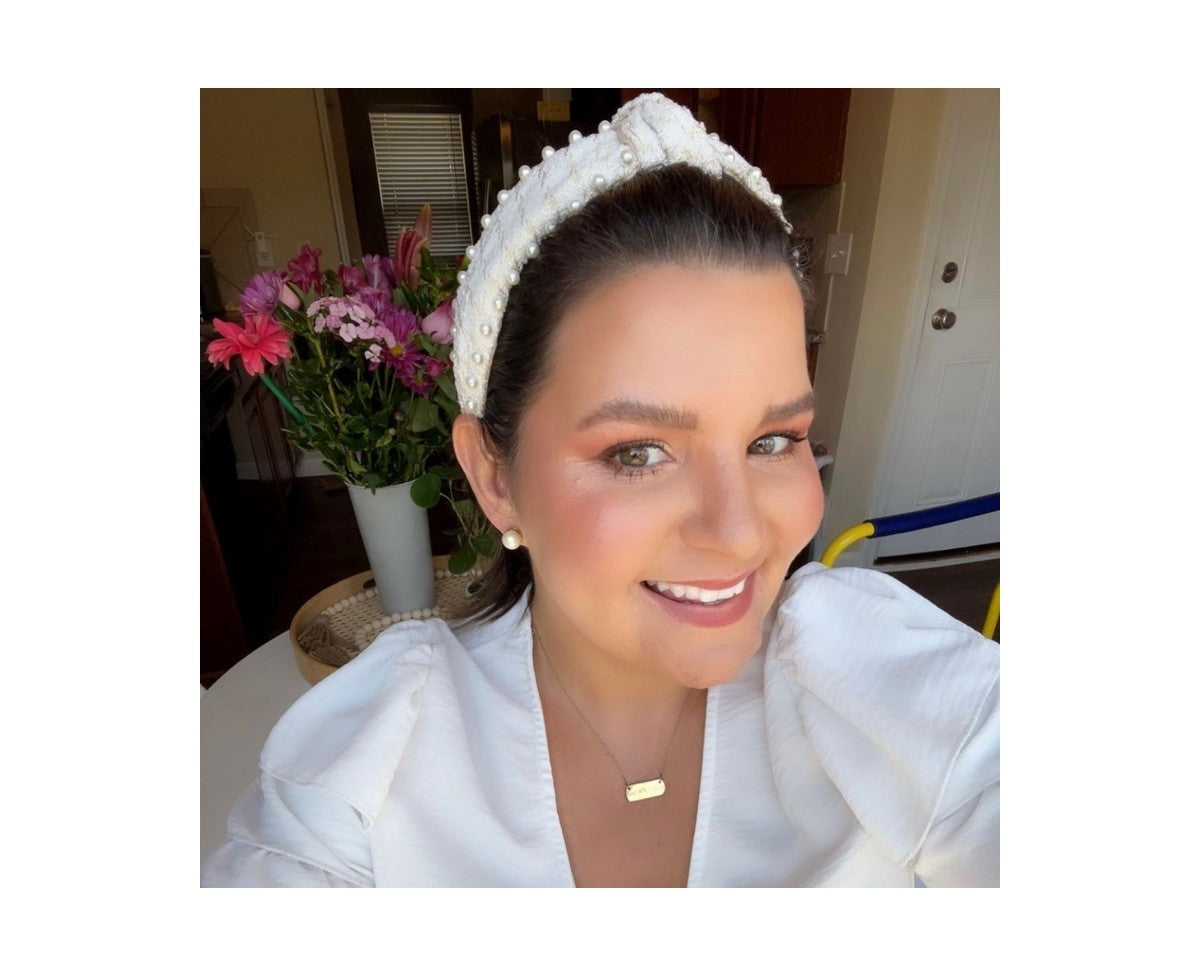 IT GIRL HEADBAND PEARL-CREAM TOP KNOT