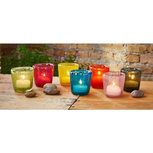 Paint Box Blown Glass Tealight Holder Red