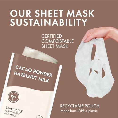 Cacao Powder Hazelnut Milk Smoothing Plant-Based Milk Sheet Mask