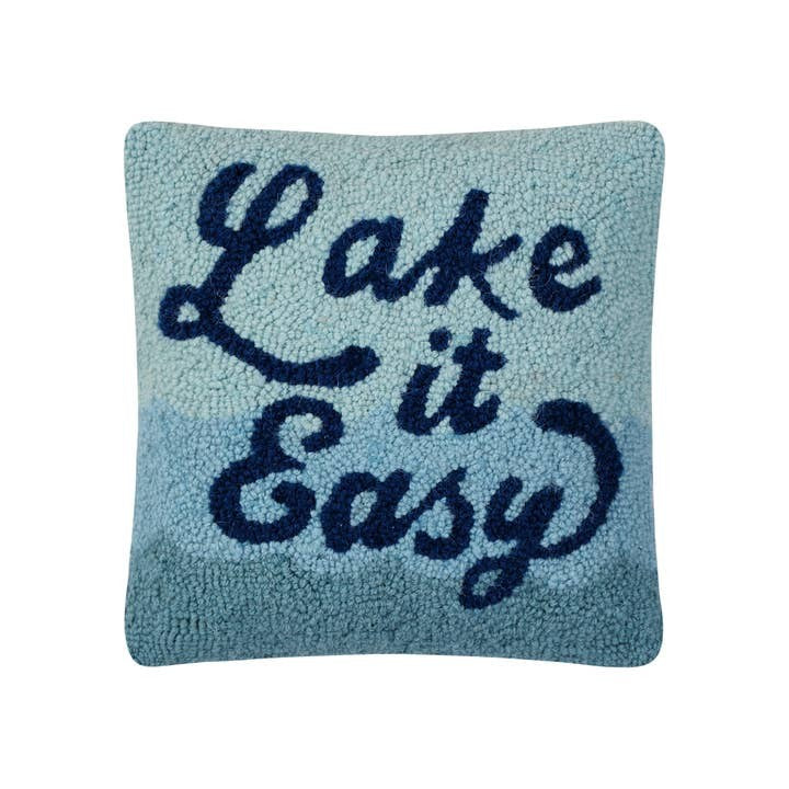 LAKE IT EASY HOOK PILLOW 12"X12"