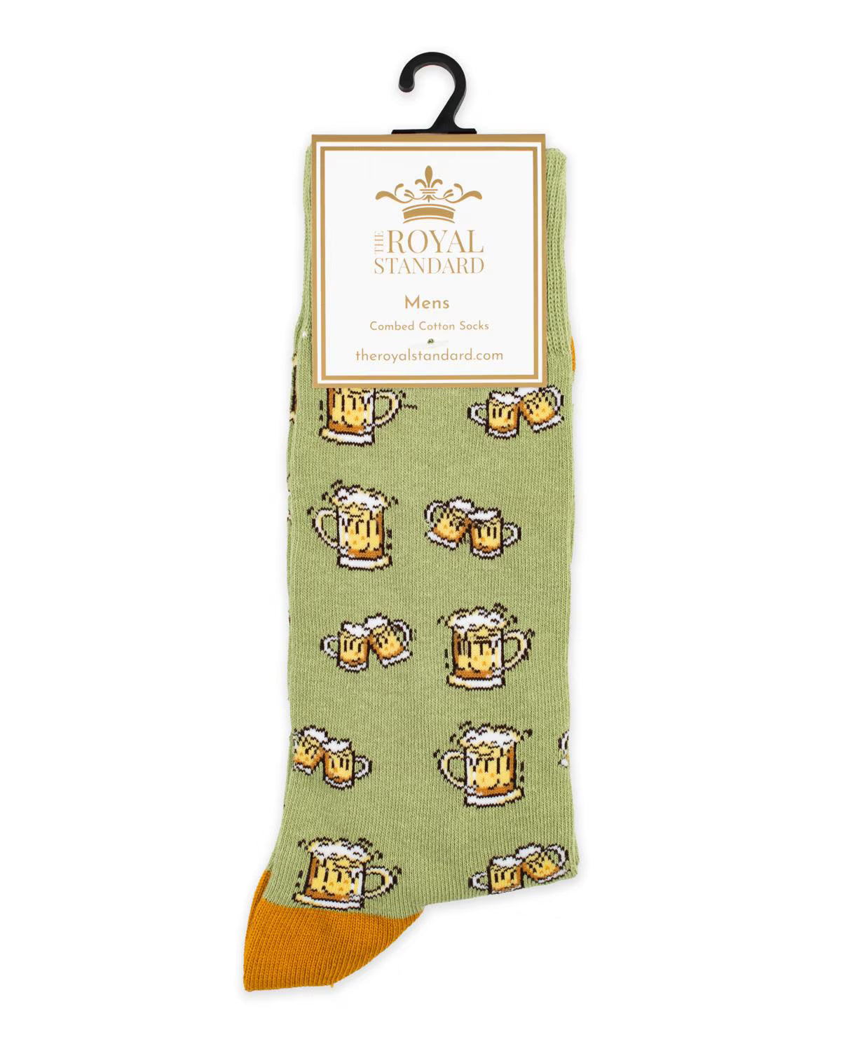 Men's Beer Cheer Socks Sage/Orange