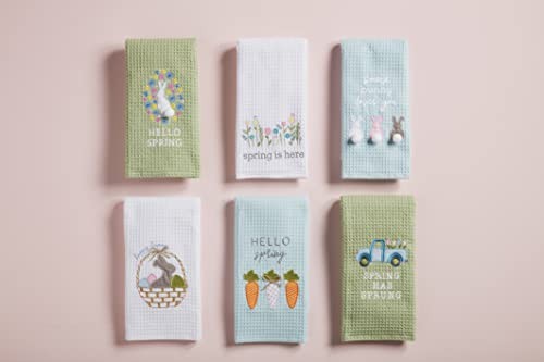 Bunny In Flower Waffle Towel