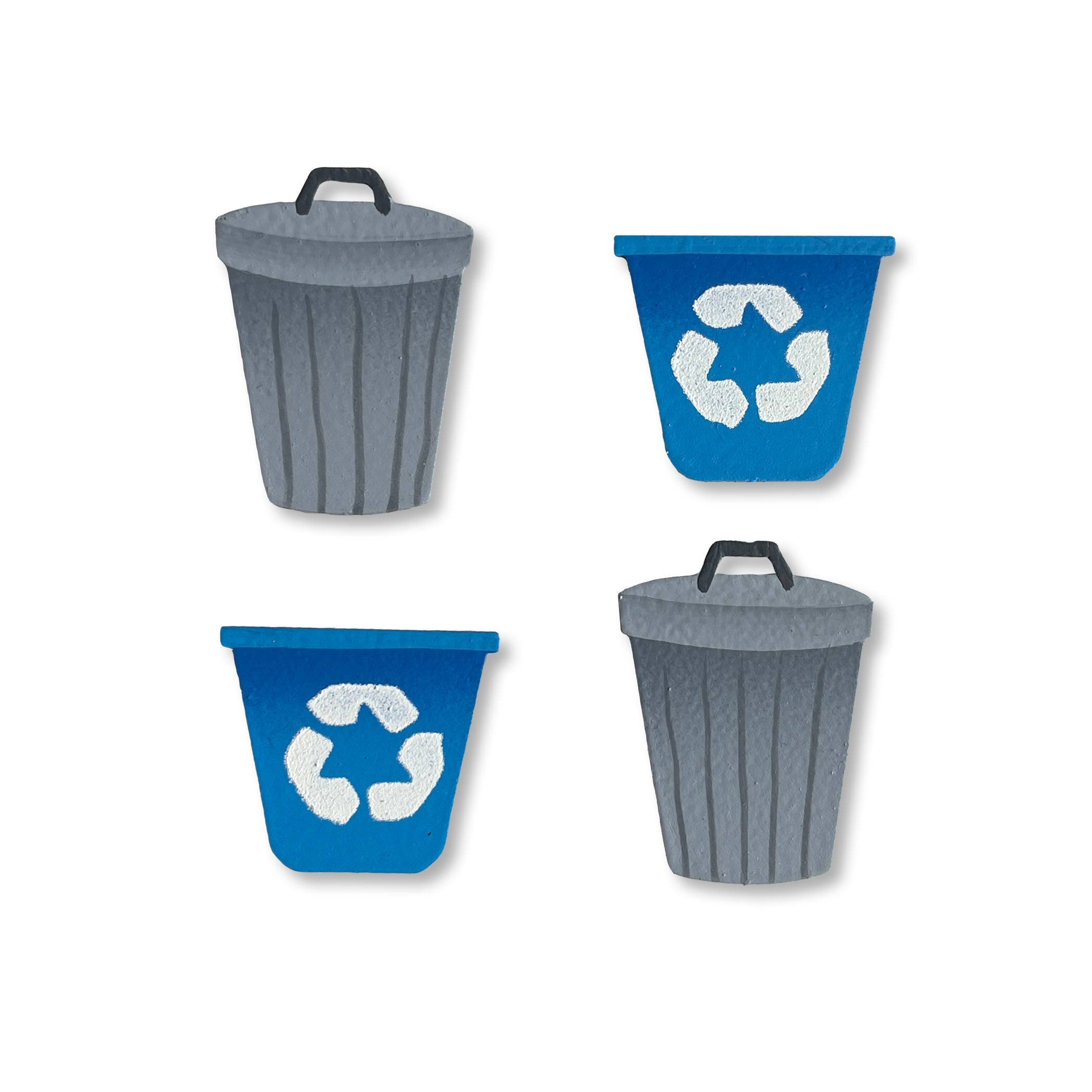 TRASH & RECYCLING MAGNETS SET OF 4