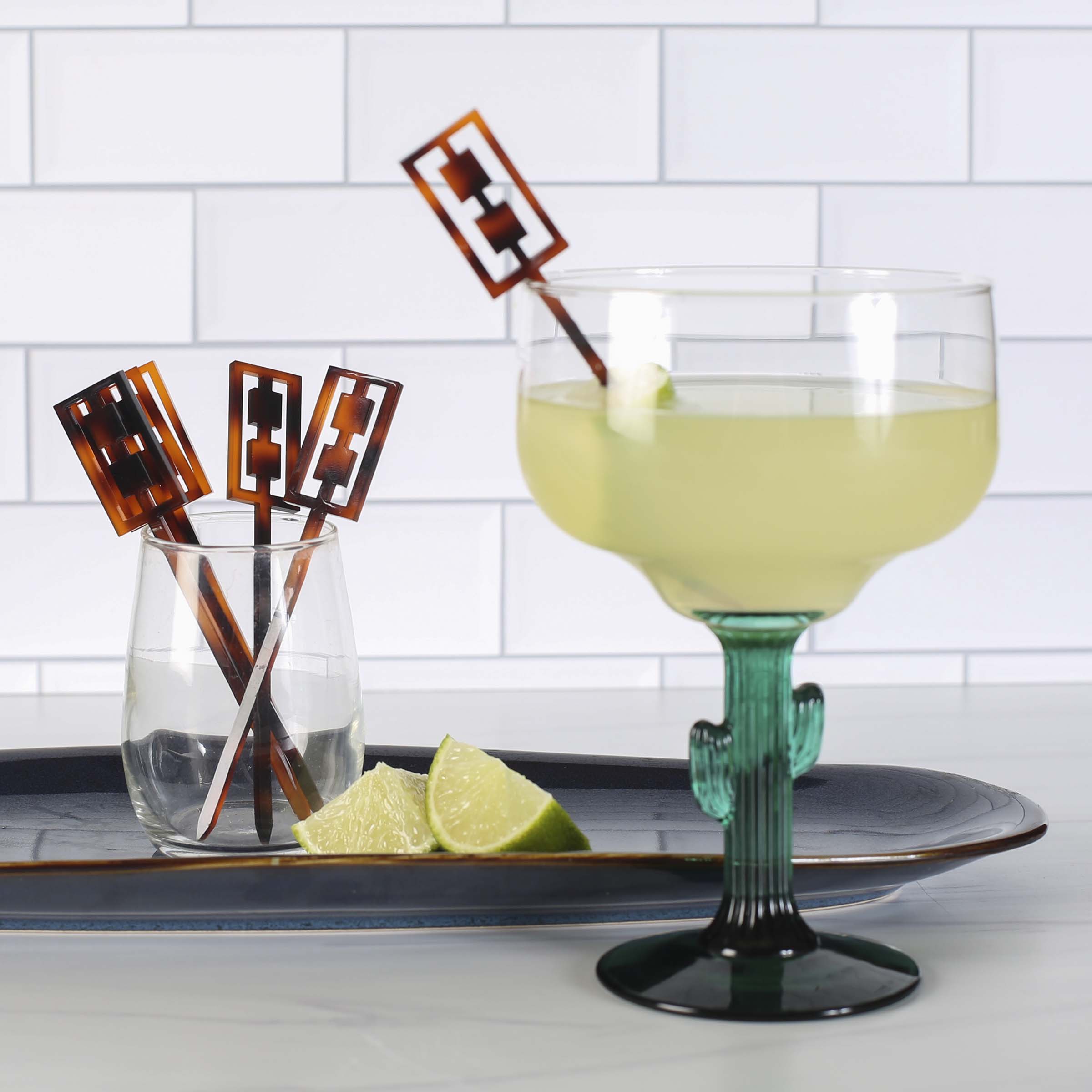 Tortoise Acrylic Cocktail Pick (set of 6)