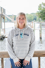 M - Lake Norman 1963 Striped Heather French Terry Hoodie Sweatshirt - M