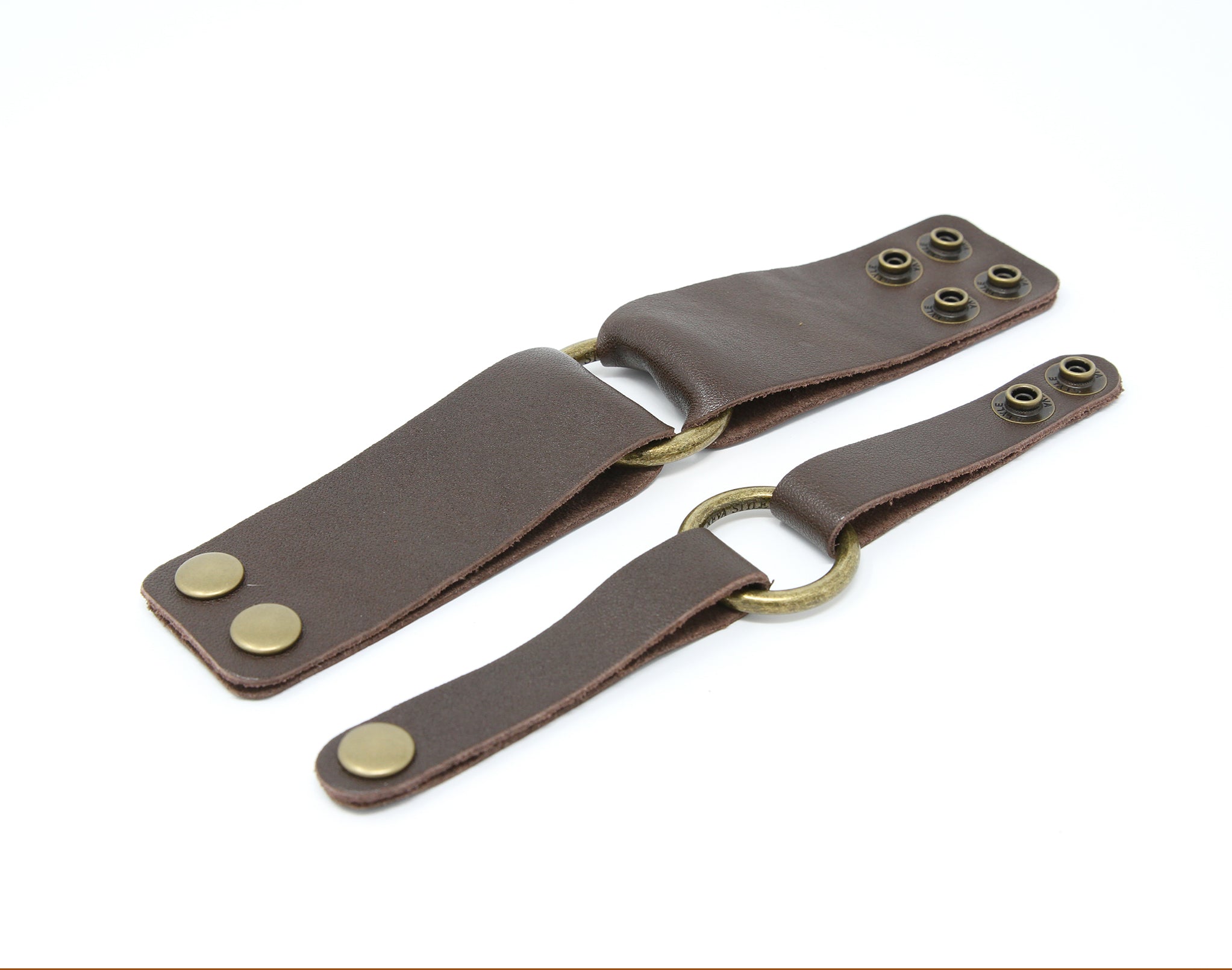 CARVED DARK BROWN LEATHER BRACELET REGULAR