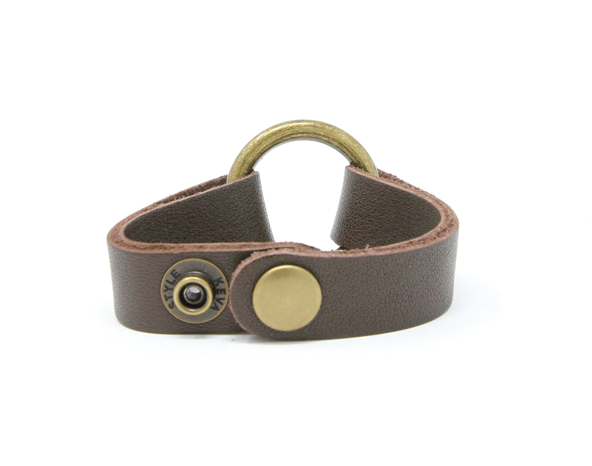 CARVED DARK BROWN LEATHER BRACELET REGULAR