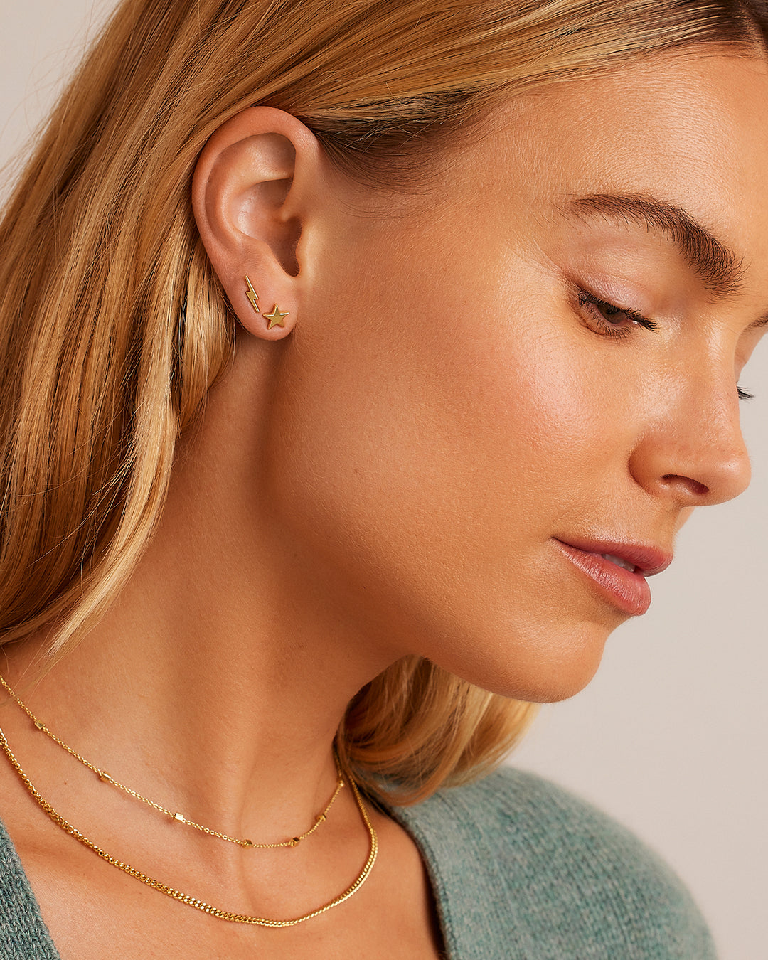 Star Charm Stud - Gold