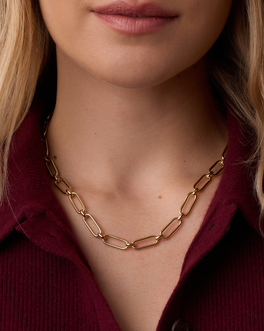 Zoey Statement Link Necklace (gold)