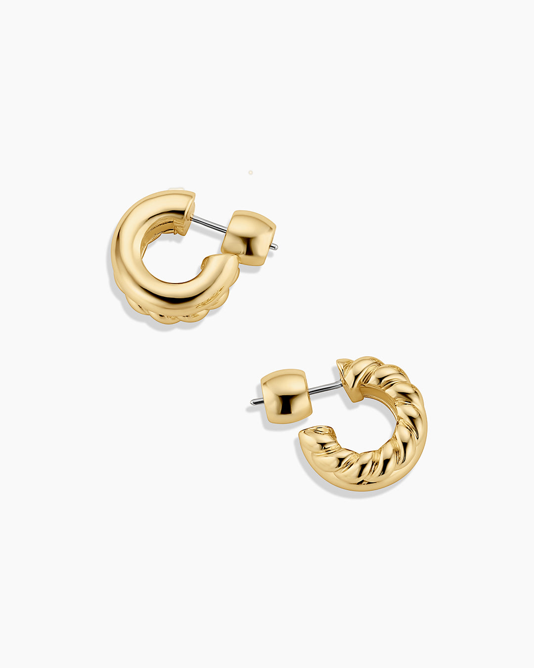 Crew Stacked Huggies (gold) - Stainless Steel Post