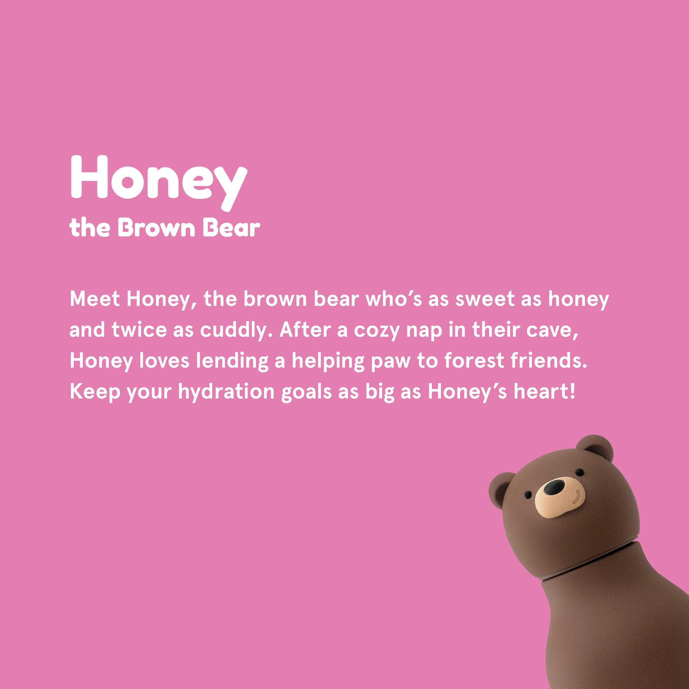 Ceramic-Lined Water Bottle - Brown Bear