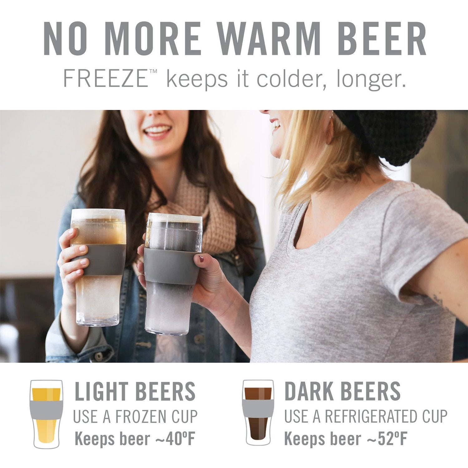 Beer Freeze Cooling Cups in Wood (set of 2)