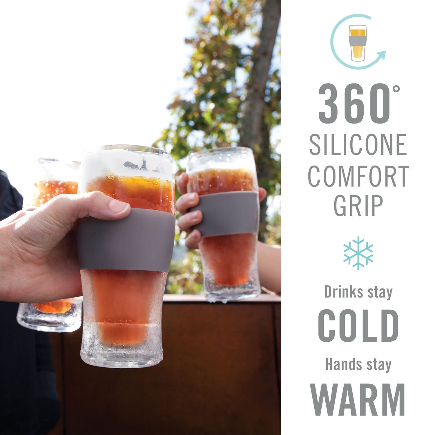 Beer Freeze Cooling Cups in Wood (set of 2)