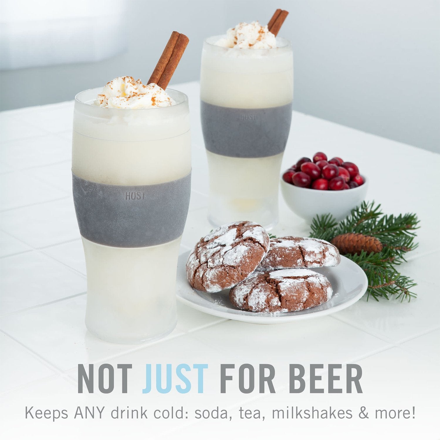 Beer Freeze Cooling Cups in Wood (set of 2)