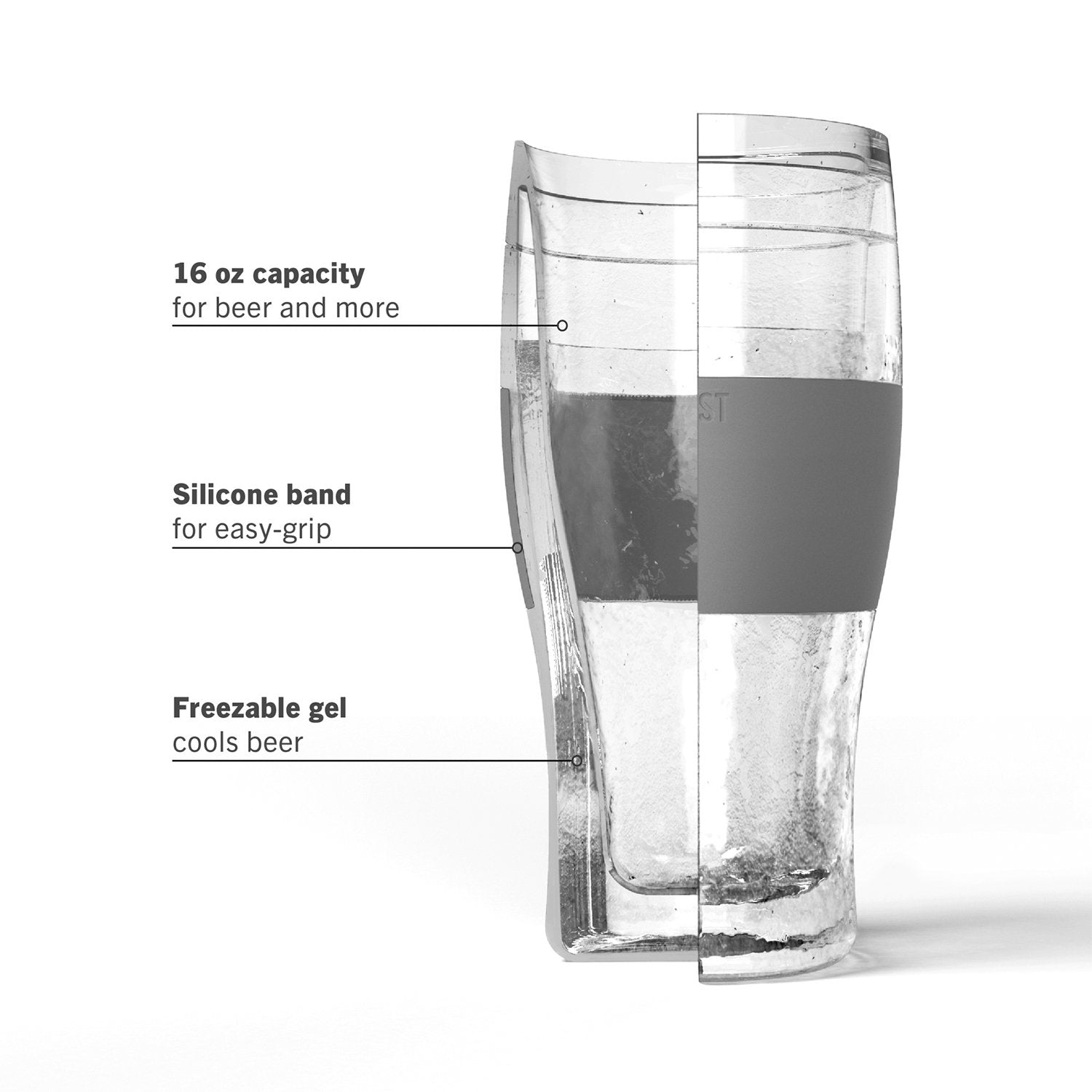 Beer Freeze Cooling Cups in Wood (set of 2)