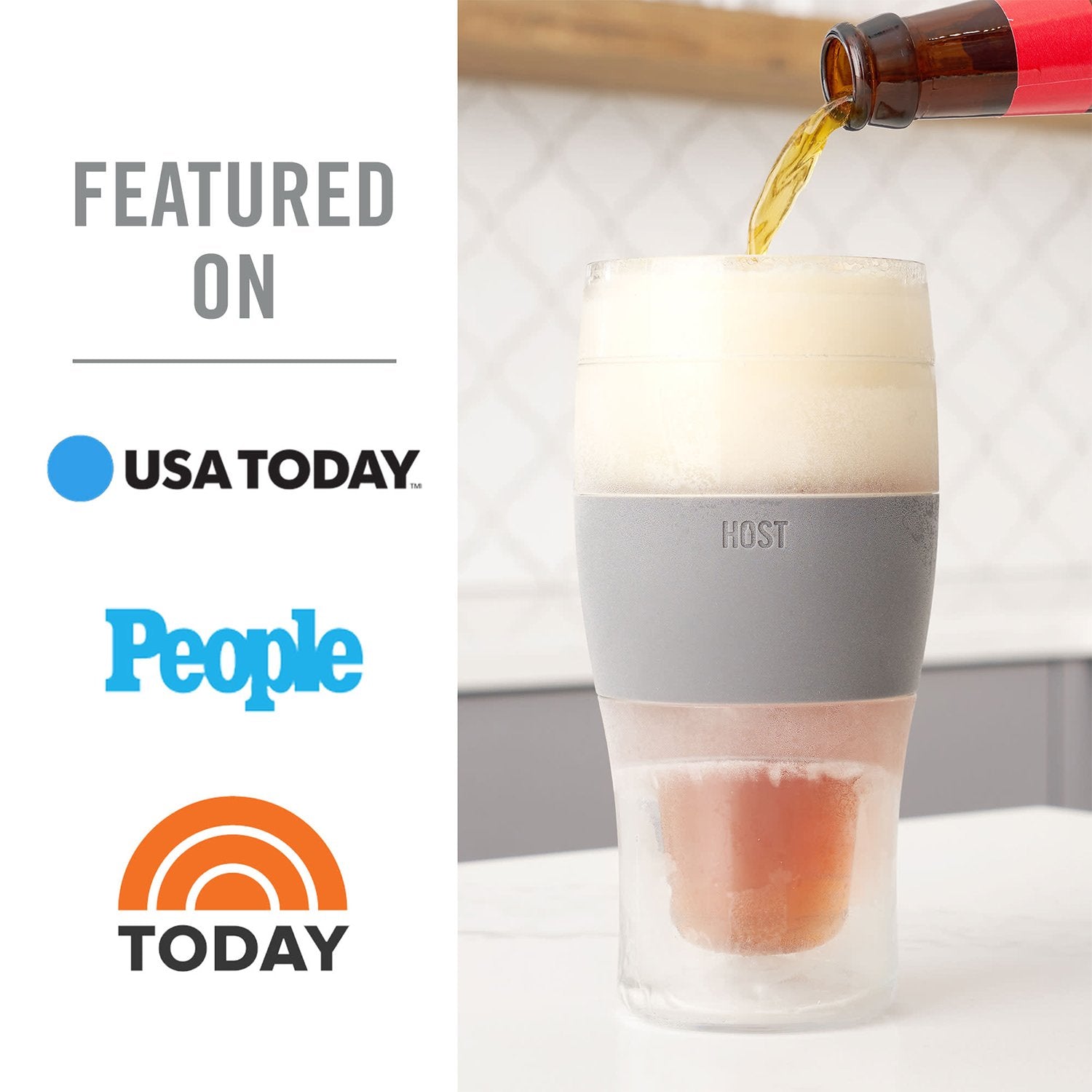Beer Freeze Cooling Cups in Wood (set of 2)