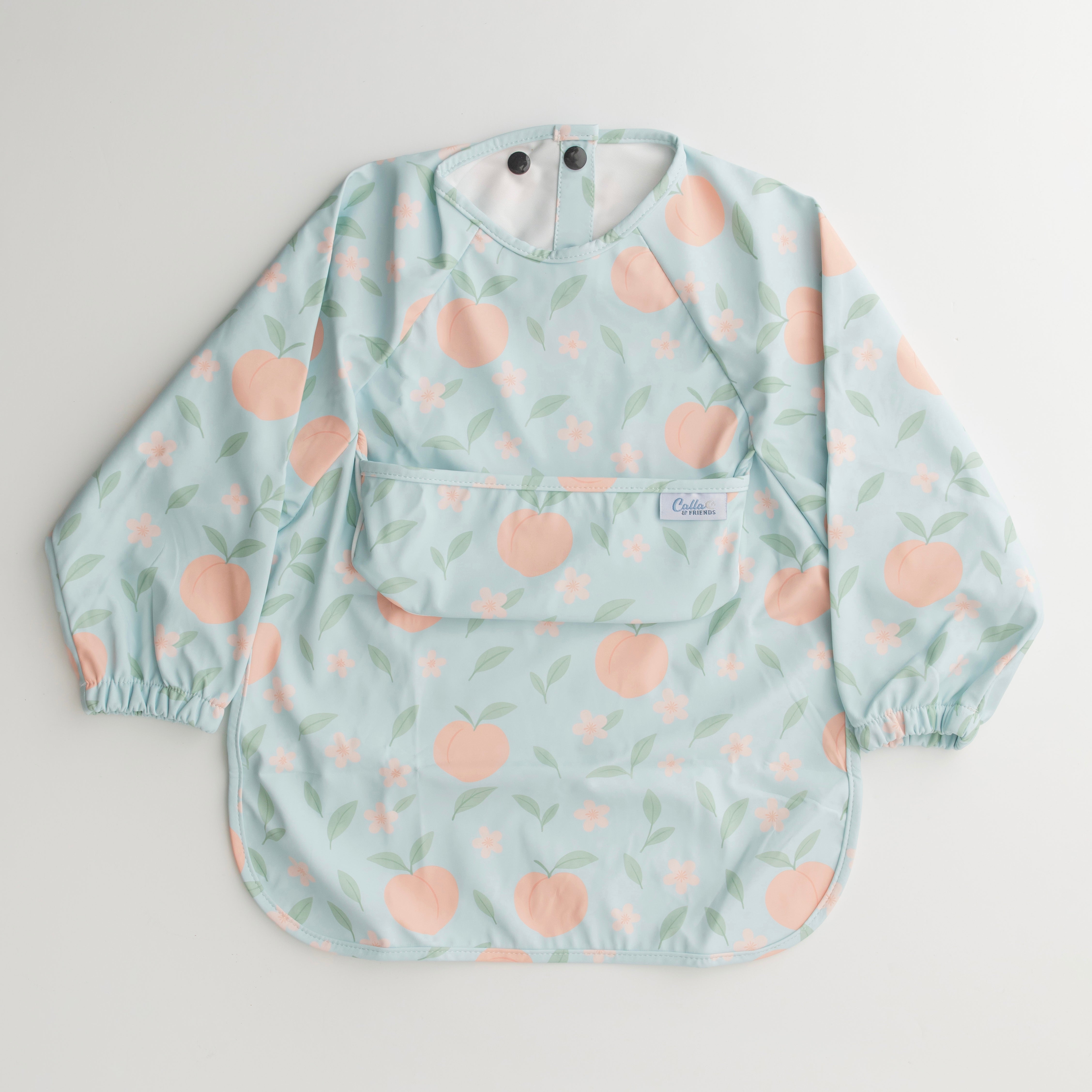 THE GRAYSON LONG SLEEVE BIB-PEACH BLOSSOM 6-36M
