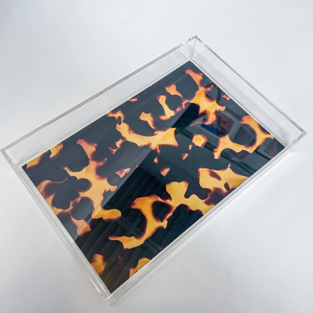 ACRYLIC TRAY TORTOISE PRINT