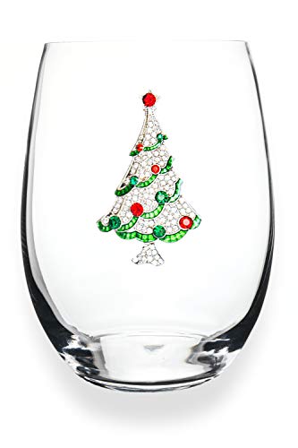 Christmas Tree Stemless Wine Glass