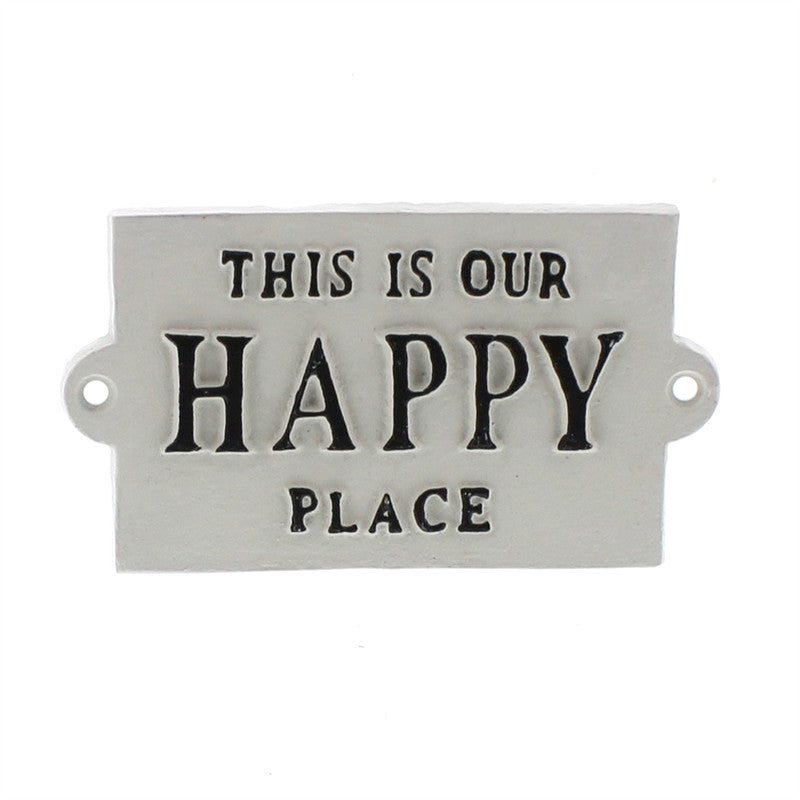 CAST IRON SIGN-"HAPPY PLACE"