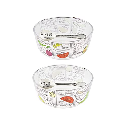 Salsa Guac Glass Dip Bowl Set