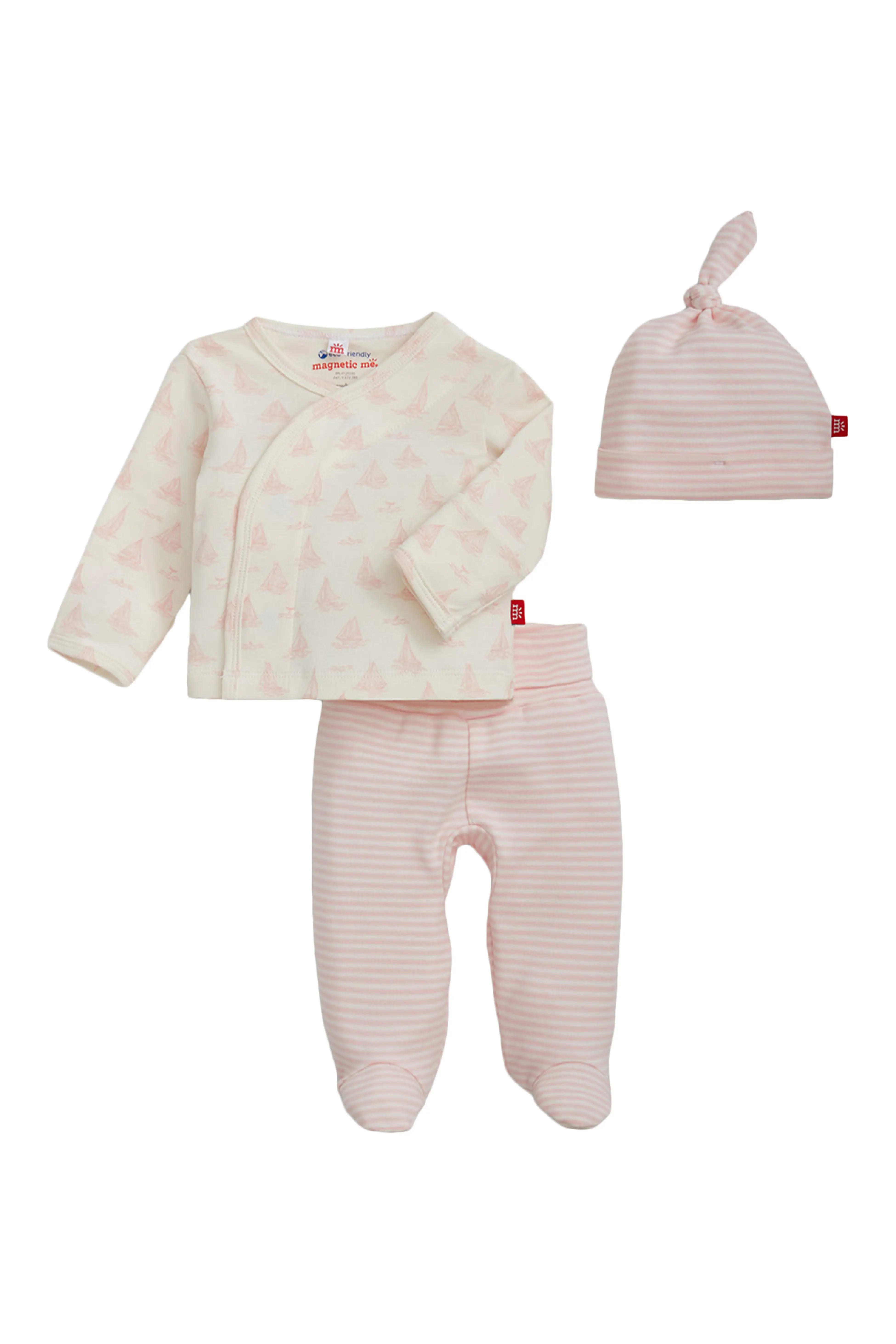 Tiny Tides Magnetic Kimono Set - Pink 0-3 Mos.