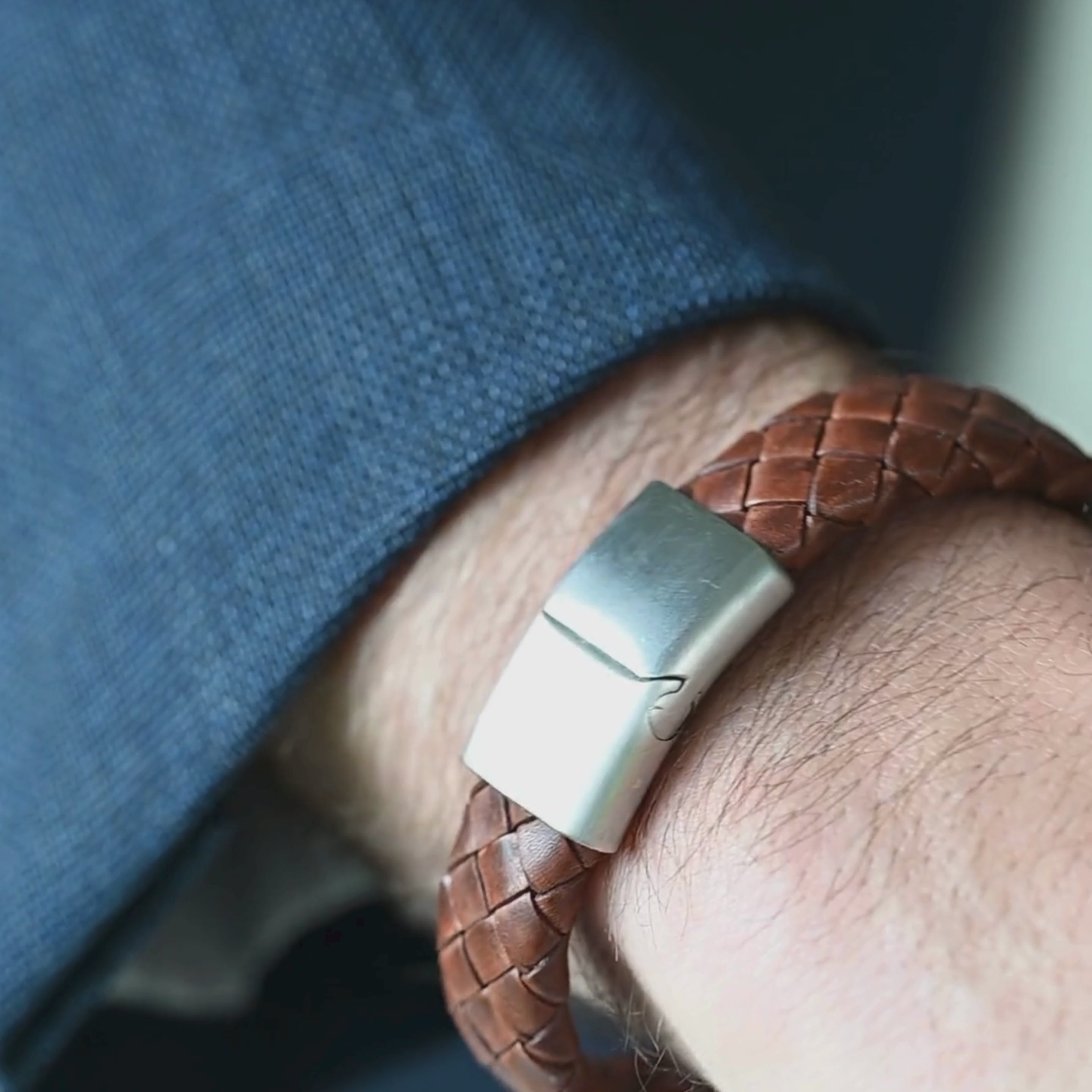 LEATHER BRACELET-PRESTON-CARAMEL-SMALL