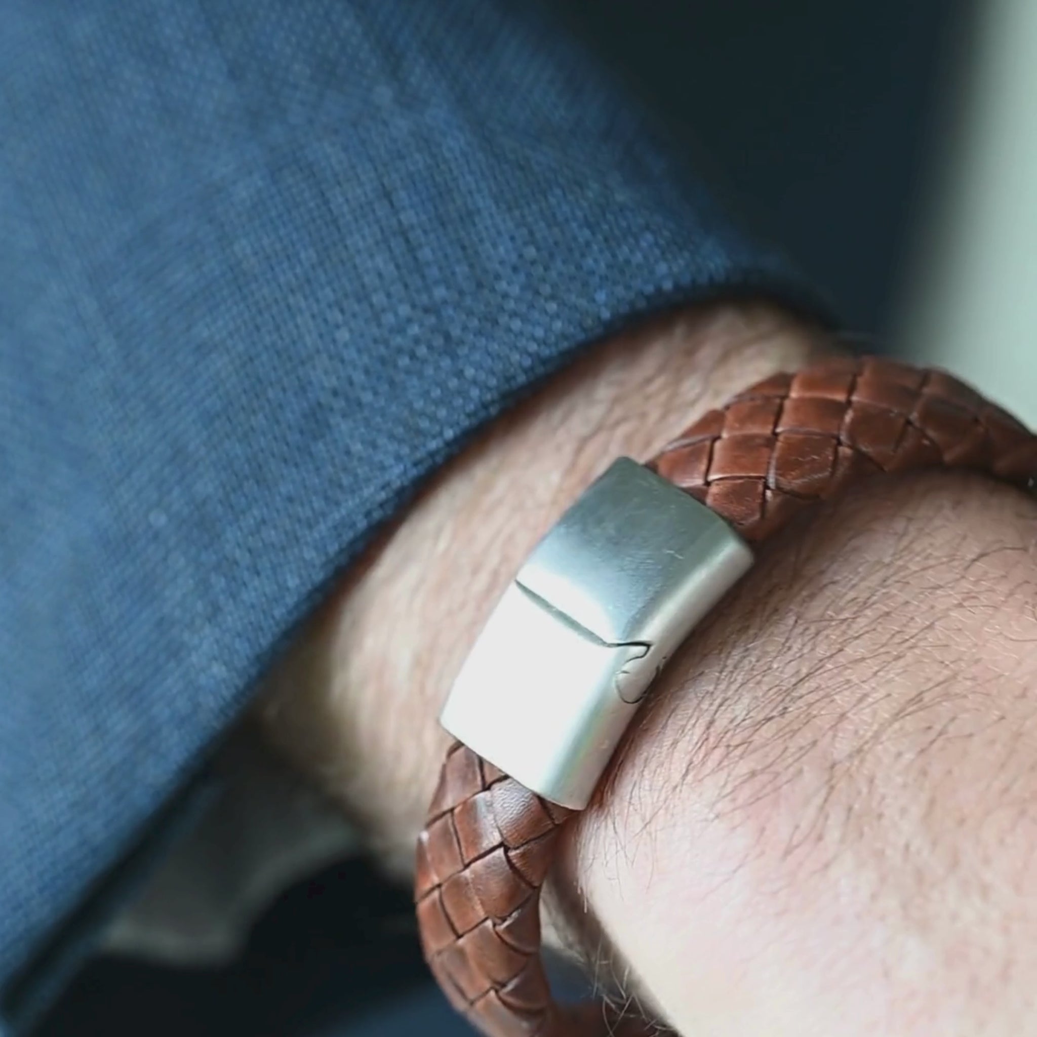 LEATHER BRACELET-PRESTON-CARAMEL-SMALL