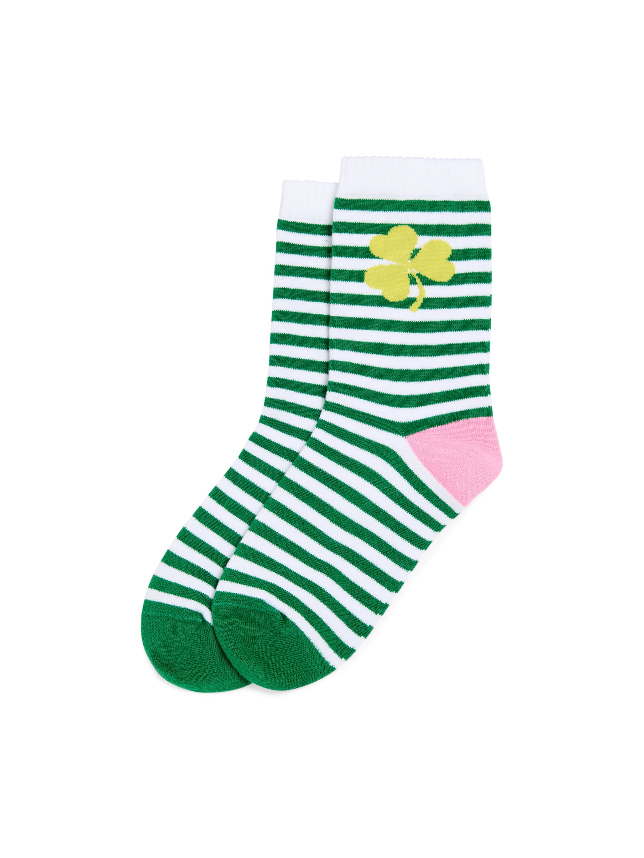 Striped Shamrock Socks, Multi