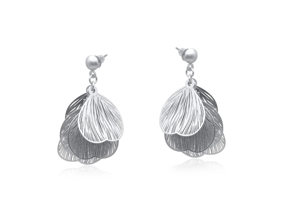 Livia Petal Earrings - Silver