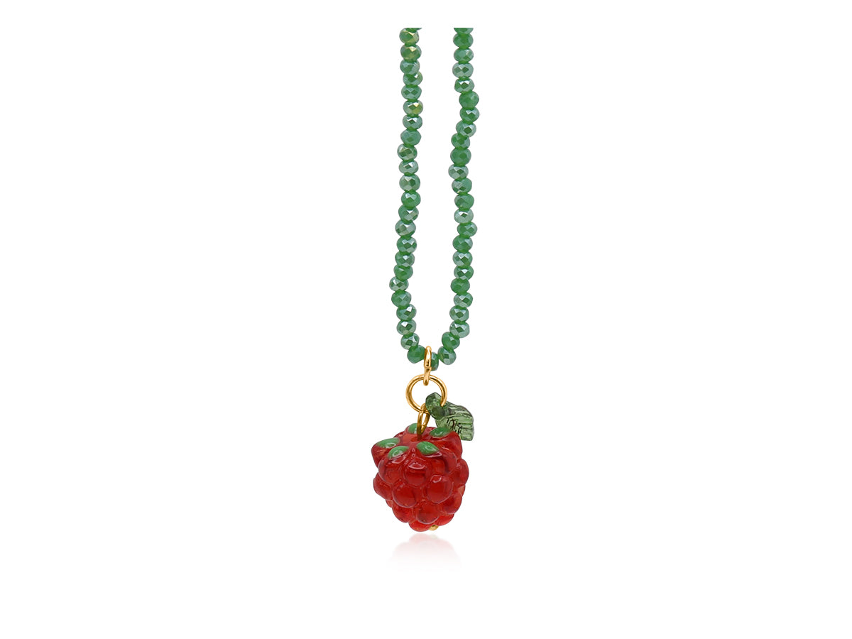 Malina Raspberry Beaded Necklace - Burgundy