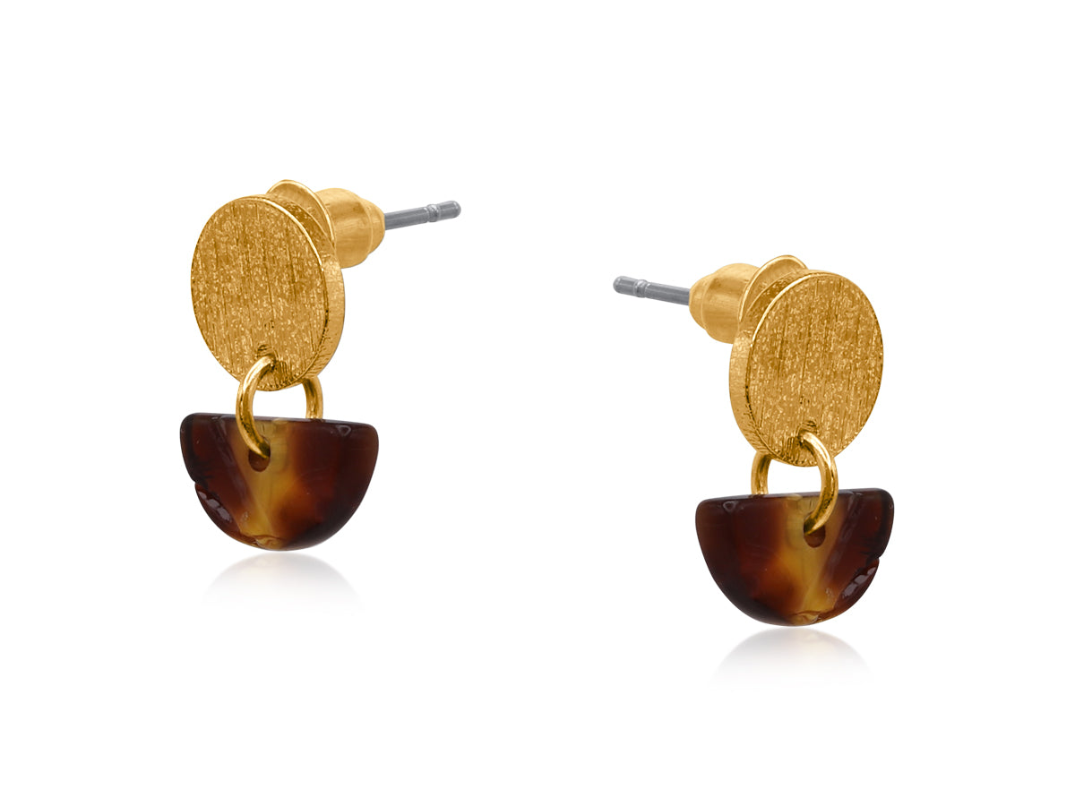 Ana Petite Resin Flower Stud Earrings - Blue