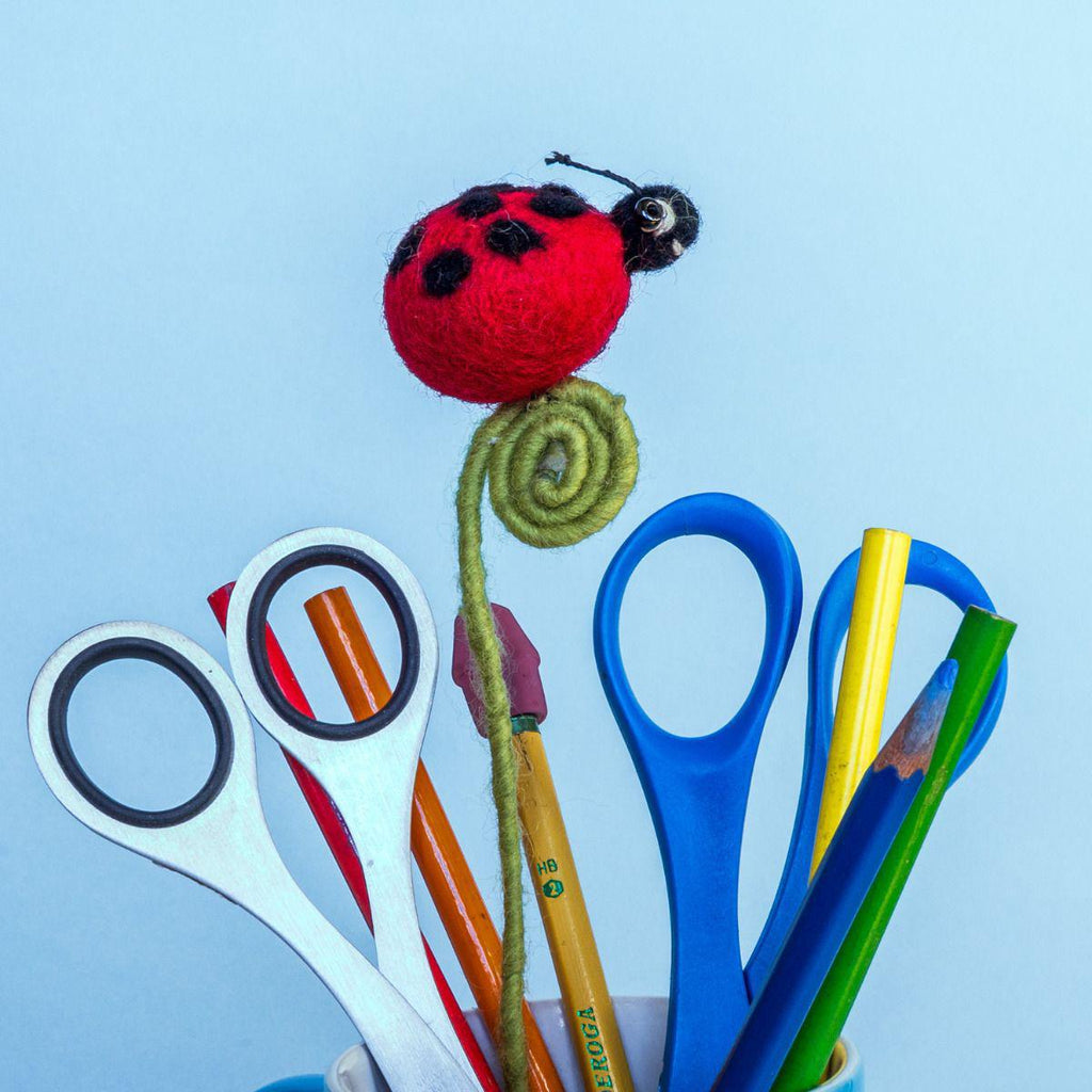 LADYBUG-HAND FELTED FROND FRIEND