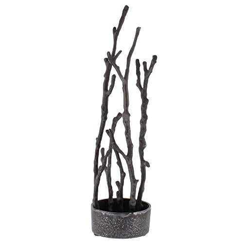 METAL SCULPTURAL BRANCH VASE W/WATER RESERVOIR