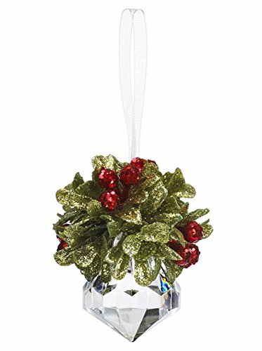 2.5" Mistletoe Jewel Ornament, Acrylic